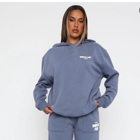 White Fox Boutique Tops - White Fox Boutique Blue Sweatshirt